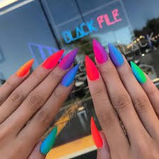 rainbow acrylic nails