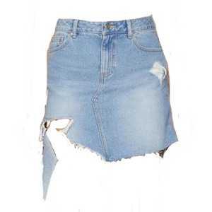 SJYP - Blue Denim Cut-off Miniskirt