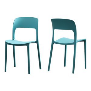 GDF Studio Brynn Outdoor Plastic Chairs, Set of 2 - Contemporary - Outdoor Dining Chairs - by GDFStudio