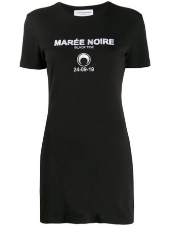 Marine Serre Embroidered Logo T-shirt Dress - Farfetch