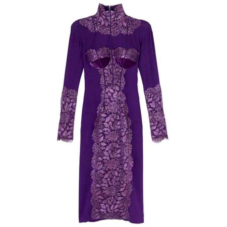 New Tom Ford Metallic Amethyst Lace Cocktail Dress For Sale at 1stdibs
