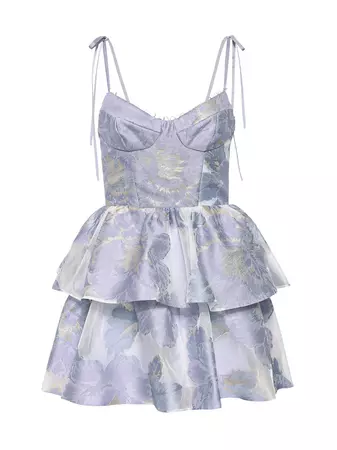 Shop Katie May Sahara Jacquard Ruffled Minidress | Saks Fifth Avenue
