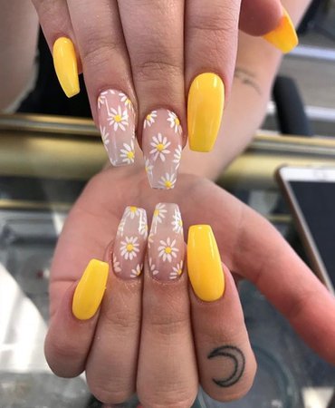 sunflower nail art