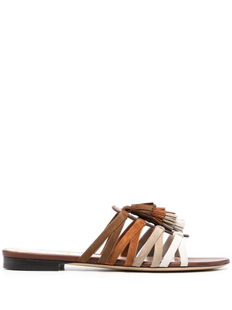 Shop brown Etro tassel-detail suede sandals with Express Delivery - Farfetch