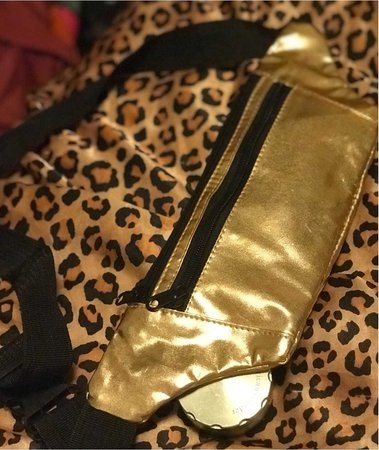 gold fanny pack