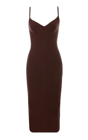 *clipped by @luci-her* DOMENICA RAISIN SWEETHEART NECKLINE BANDAGE DRESS