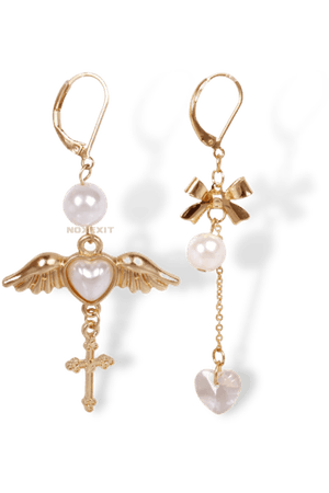 hd PNG | Lolita Angel Wings Cross Heart Angelcore Crystals Earrings【ロリータ 天使の羽】ANGELCORE 𝐦𝐢𝐬𝐦𝐚𝐭𝐜𝐡 – noxexit