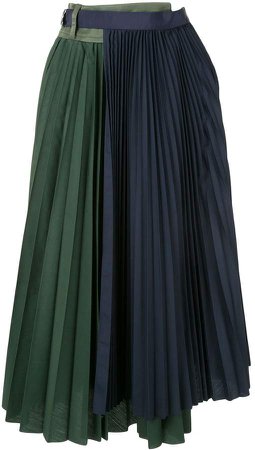 panelled pleated skirt