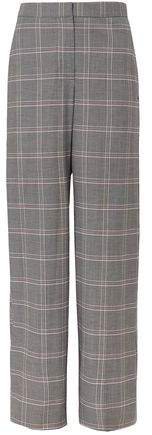 Checked Wool-blend Wide-leg Pants
