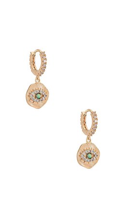 Joy Dravecky Jewelry Daydreamer Huggie in Green Opal | REVOLVE