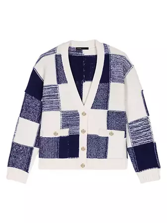 Checked Knit Cardigan | Saks Fifth Avenue