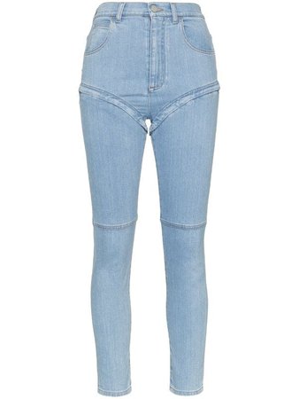 Blue Alessandra Rich Detachable-leg Skinny Jeans | Farfetch.com