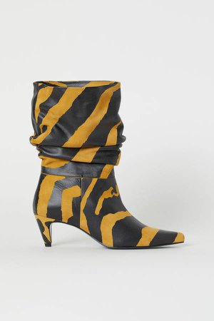 Leather Boots - Yellow
