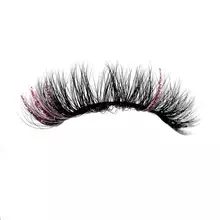 WANDA- Pink and Black 3D Mink Lashes with Pink Glitter – Diavola Rosa
