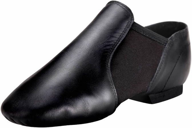 Amazon.com | Linodes Leather Jazz Shoe Slip On for Girls and Boys Brown 13M Little Kid | Dance