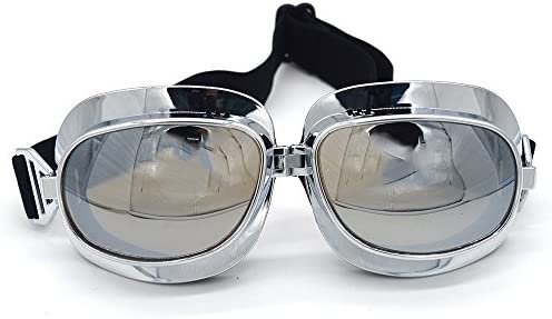 Amazon.com: Evomosa Motorcycle Goggles Vintage Pilot Goggles Retro Motocross Goggle Outdoor Eyewear Sports Glasses for Half Helmet (Black frame Yellow lens) : Everything Else