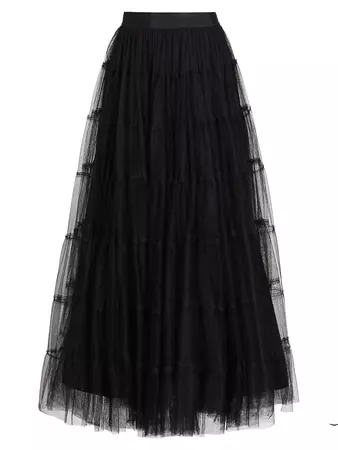 Shop Alice + Olivia Darcy Tiered Tulle Maxi Skirt | Saks Fifth Avenue