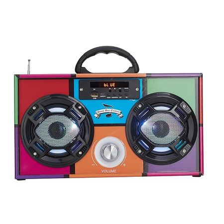 Buy Mini Boombox with LED Speakers – Retro Bluetooth Speaker w/Enhanced FM Radio - Perfect for Home and Outdoor (Retro) Online at desertcart KUWAIT