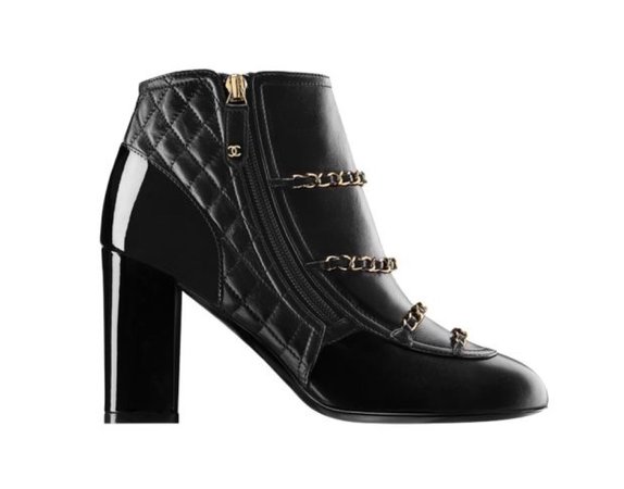 Chanel Black Leather Quilted Ankle Boots