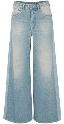 Faded High-rise Wide-leg Jeans