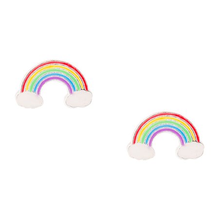 Sterling Silver Rainbow Stud Earrings | Claire's US