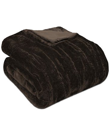 Madison Park Reversible Ruched Faux-Fur Throw & Reviews - Blankets & Throws - Bed & Bath - Macy's