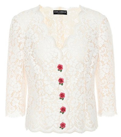 Embellished lace blouse