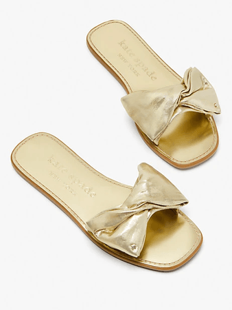 gold bow flats