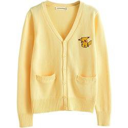 Pikachu Yellow Pokemon Cardigan Sweater Knit Kawaii | DDLG Playground