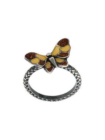 Bottega Veneta butterfly Intrecciato ring