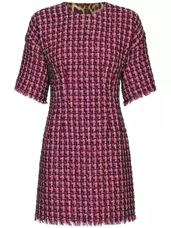 Dolce & Gabbana Tweed short-sleeve Minidress - Farfetch