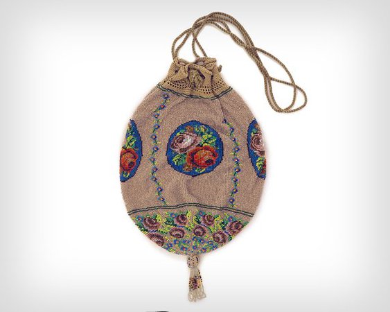 1800s Purse // Victorian Hand-Beaded Crocheted Silk Evening | Etsy