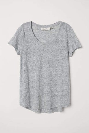 Linen T-shirt - Gray