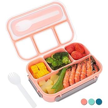 Amazon.com: Bento Box,Bento Box Adult Lunch Box, Lunch Box Containers for Toddler/Kids/Adults, 1300ml-4 Compartments&Fork, Leak-Proof, Microwave/Dishwasher/Freezer Safe, Bpa-Free(Pink): Home & Kitchen