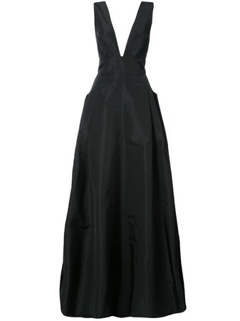 Carolina Herrera deep V-neck flared gown $4,990 - Buy SS19 Online - Fast Global Delivery, Price