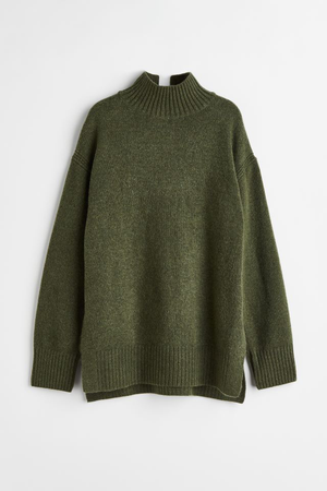 h&m olive sweater