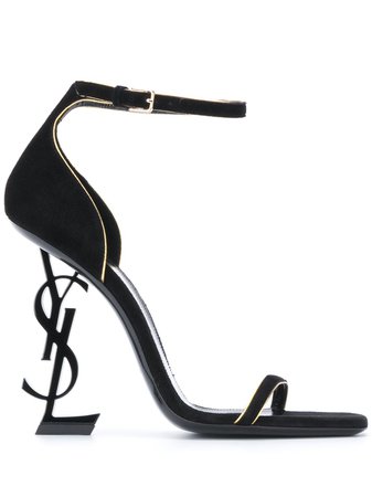 Saint Laurent, Opyum suede and gold sandals