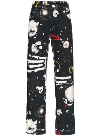Charles Jeffrey Loverboy Asteroids Print Straight-Leg Jeans Ss20 | Farfetch.com