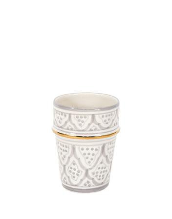 Fair Trade Moroccan Striped Ceramic Cup - Gray | The Little Market