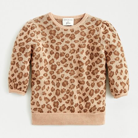 J.Crew: DEMYLEE® X J.Crew Puff-sleeve Sweater In Leopard camel