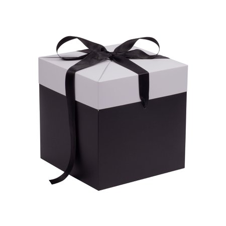 Black and White Extra Large Cube Pop Up Gift Box | Tiny Box Company