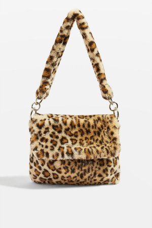 Leopard Print Teddy Faux Fur Shoulder Bag - Bags & Purses - Bags & Accessories - Topshop