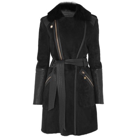 Temperley London 'Odele' Black Sheepskin Coat