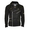 Black Zip Up Biker Racing Style Classic Jacket With Zip | RebelsMarket