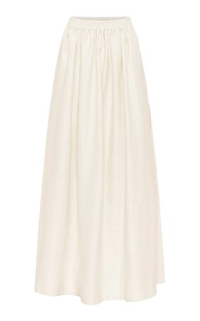 Gathered Linen-Cotton Skirt by Matteau | Moda Operandi