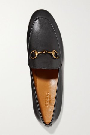 Black Jordaan horsebit-detailed leather loafers | Gucci | NET-A-PORTER