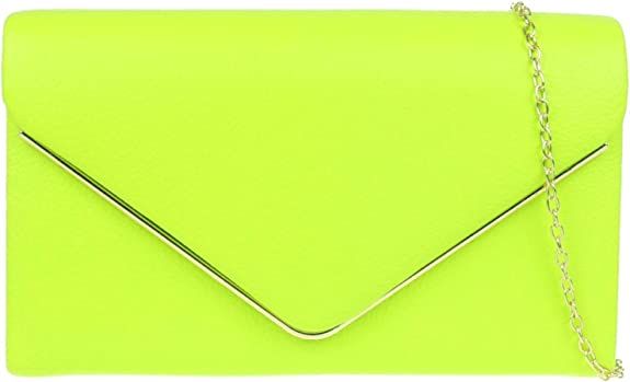 Girly HandBags Metallic Frame Womens Clutch Bag (Neon Green): Handbags: Amazon.com
