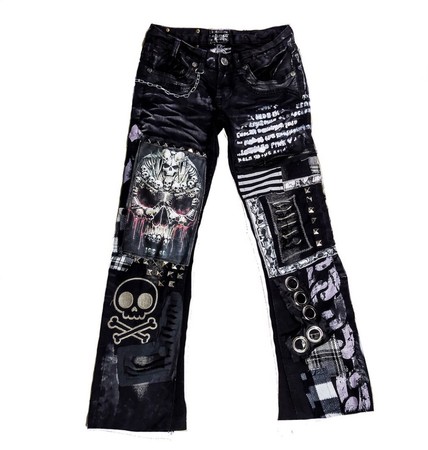 custom skull punk rock chain emo goth metal pants