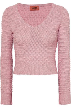 Missoni | Cropped metallic crochet-knit sweater | NET-A-PORTER.COM