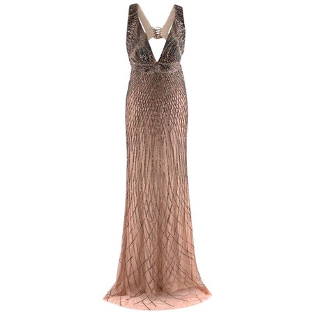 Roberto Cavalli snakeskin and silk evening dress, ss 1999 For Sale at 1stDibs